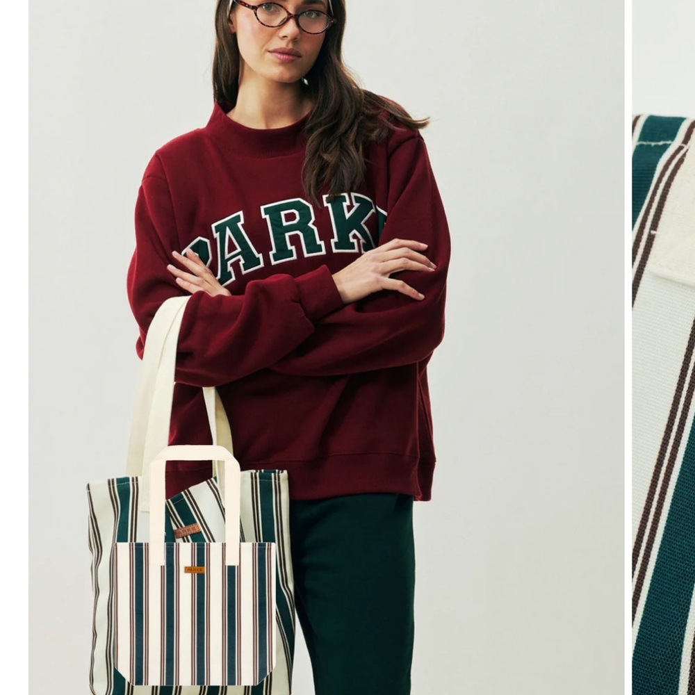Striped Canvas Tote Bag